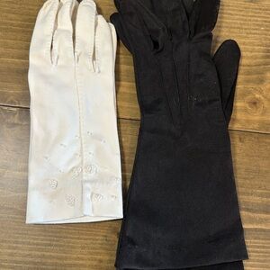 Vintage Black and White Gloves